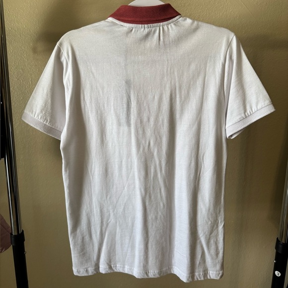 White and Red Polo Shirt with Modern Fit Size M - Picture 8 of 10